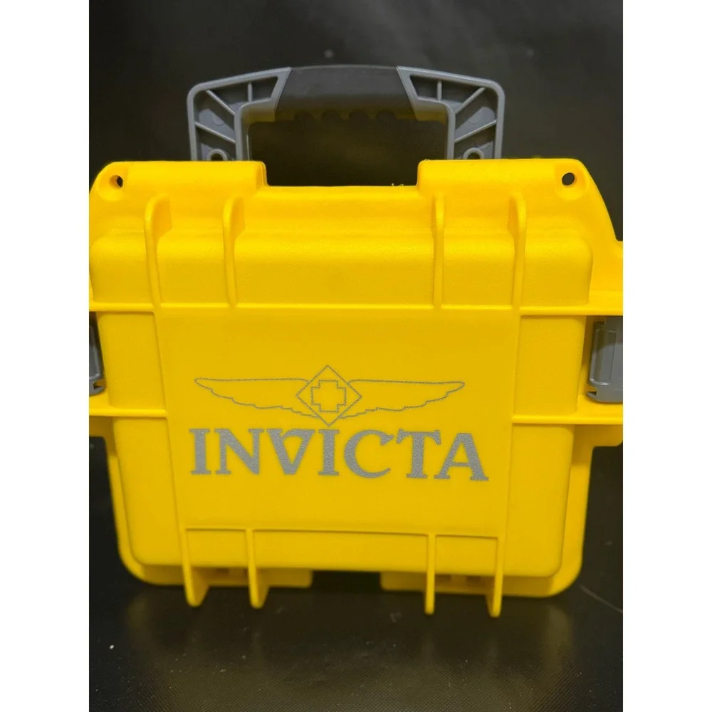 Invicta Yellow Hard Case Watch Box‎ Storage Protective Travel